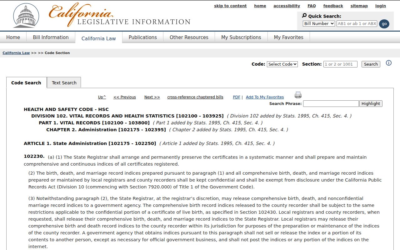 Jurupa Valley previous residents California vital index confidentiality rule